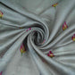 Grey Pichwai With Border Chiniya Silk Fabric CW-32576