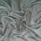 Grey Pichwai With Border Chiniya Silk Fabric CW-32576