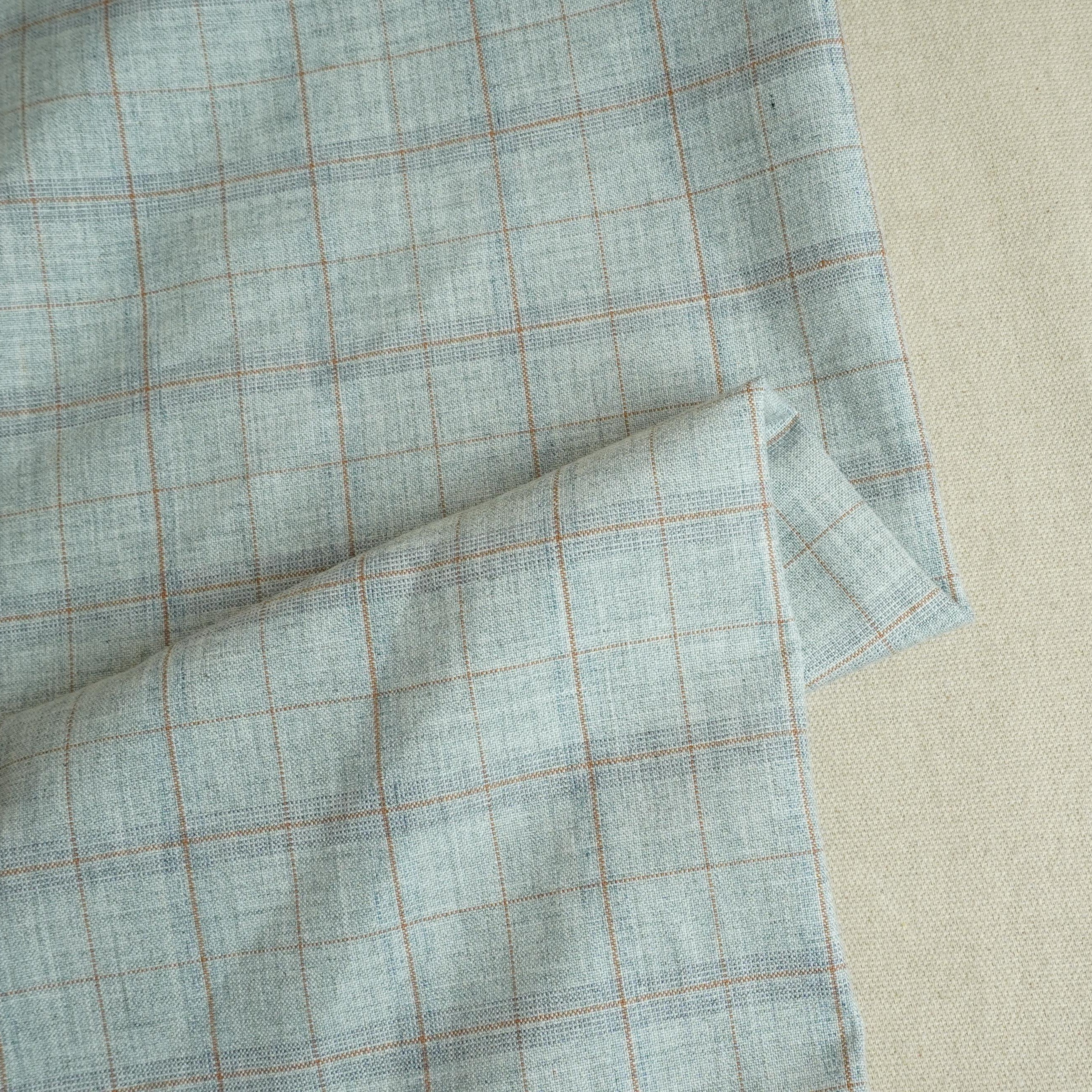 Light Grey Check Print Suiting Fabric MF-29415 - TradeUNO