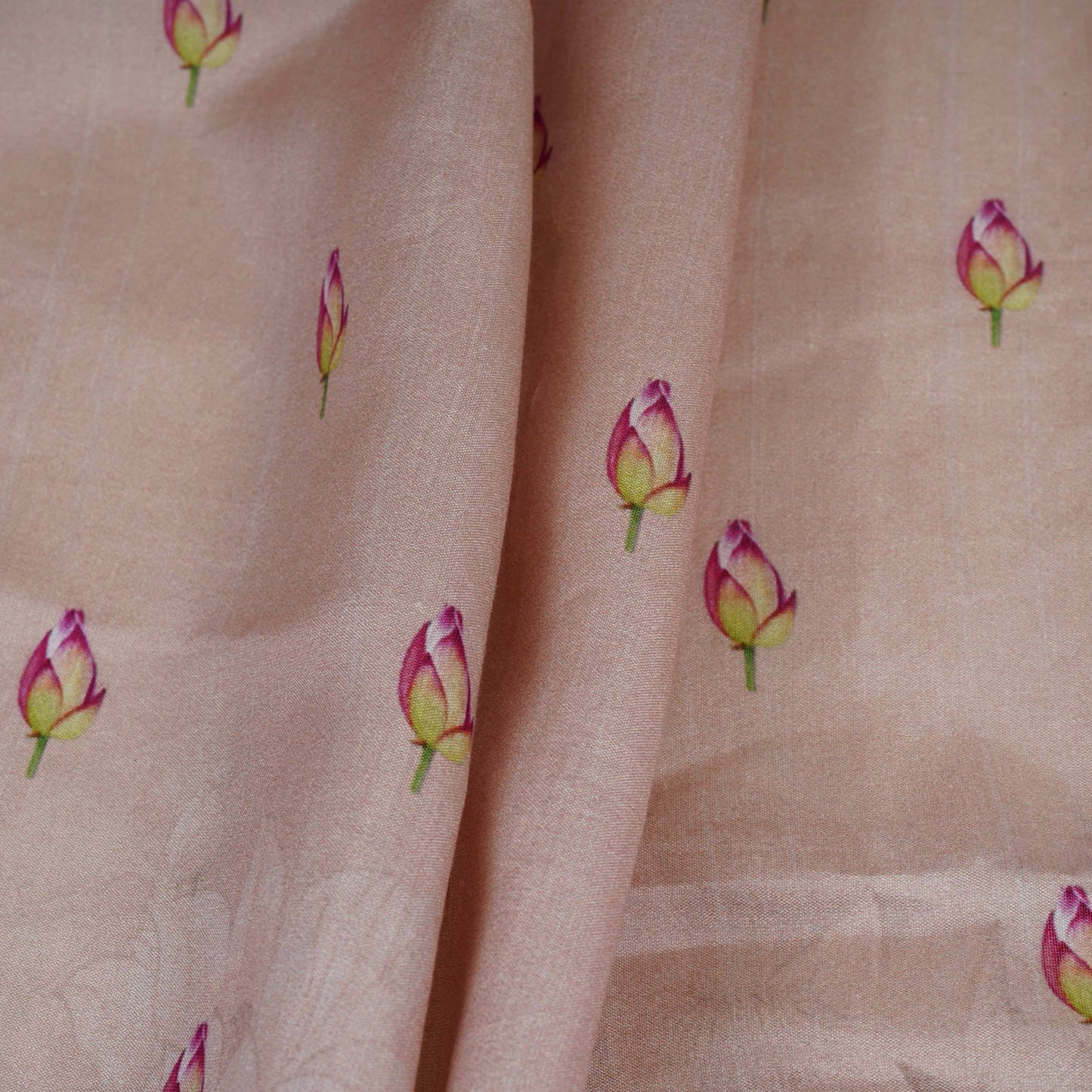 Dusty Lilac Pichwai With Border Chiniya Silk Fabric CW-32574