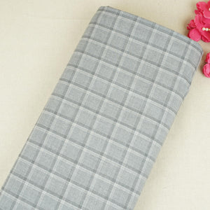 Grey Check Print Suiting Fabric MF-29411 - TradeUNO
