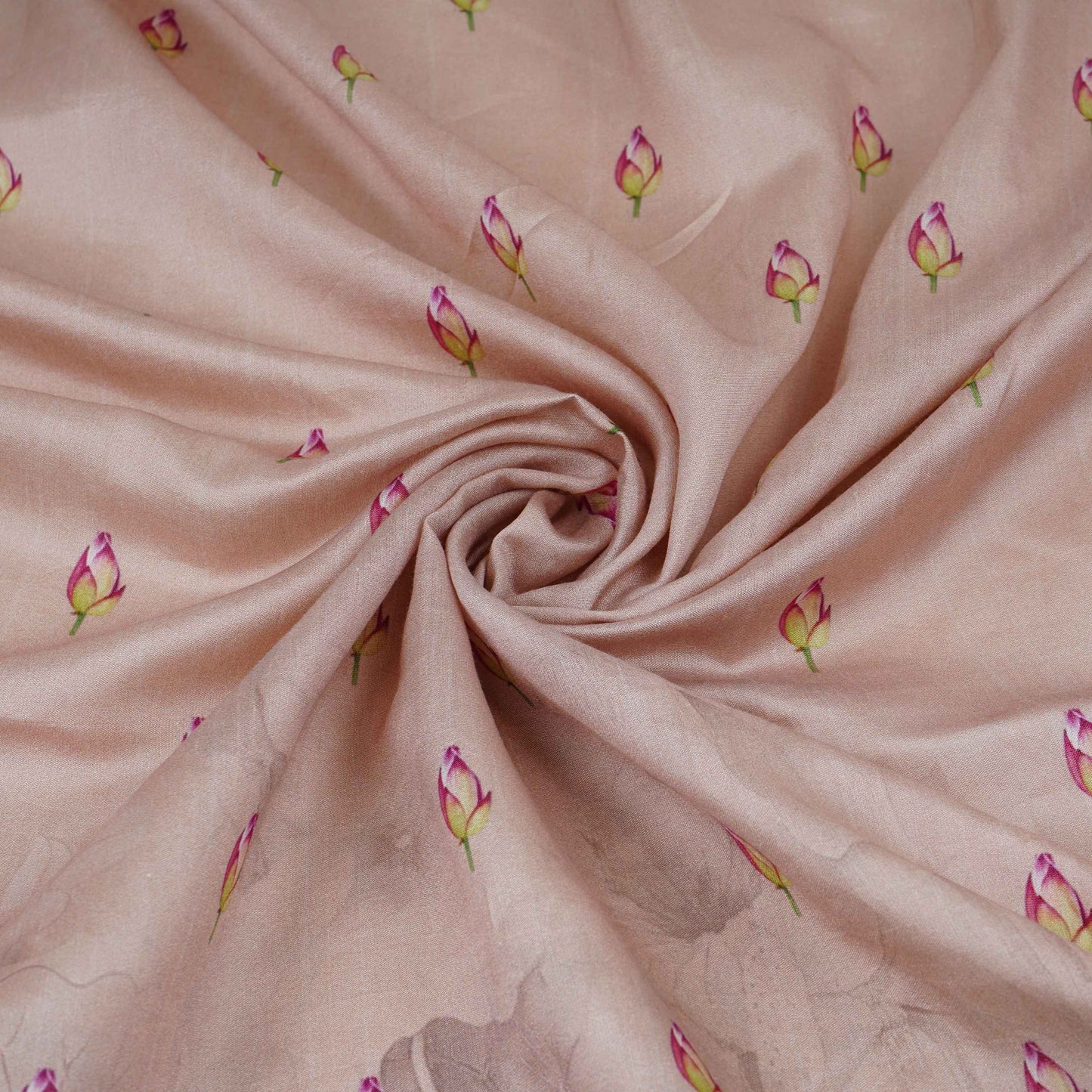 Dusty Lilac Pichwai With Border Chiniya Silk Fabric CW-32574