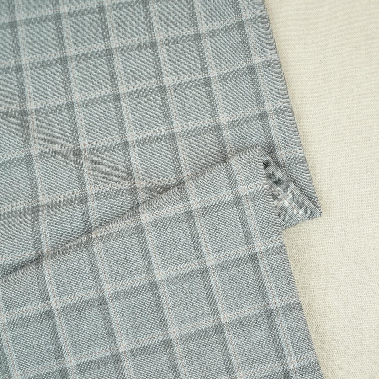 Grey Check Print Suiting Fabric MF-29411