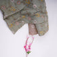 Light Brown floral embroidery Pure Cotton Linen Fabric VI-30993