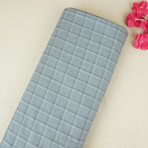 Light Blue Check Print Suiting Fabric MF-29410 - TradeUNO