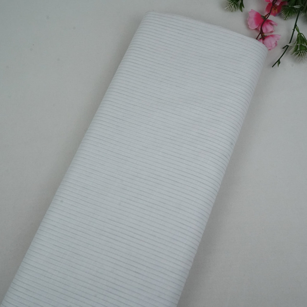 Gray & White Stripes Linen Fabric MF-34560