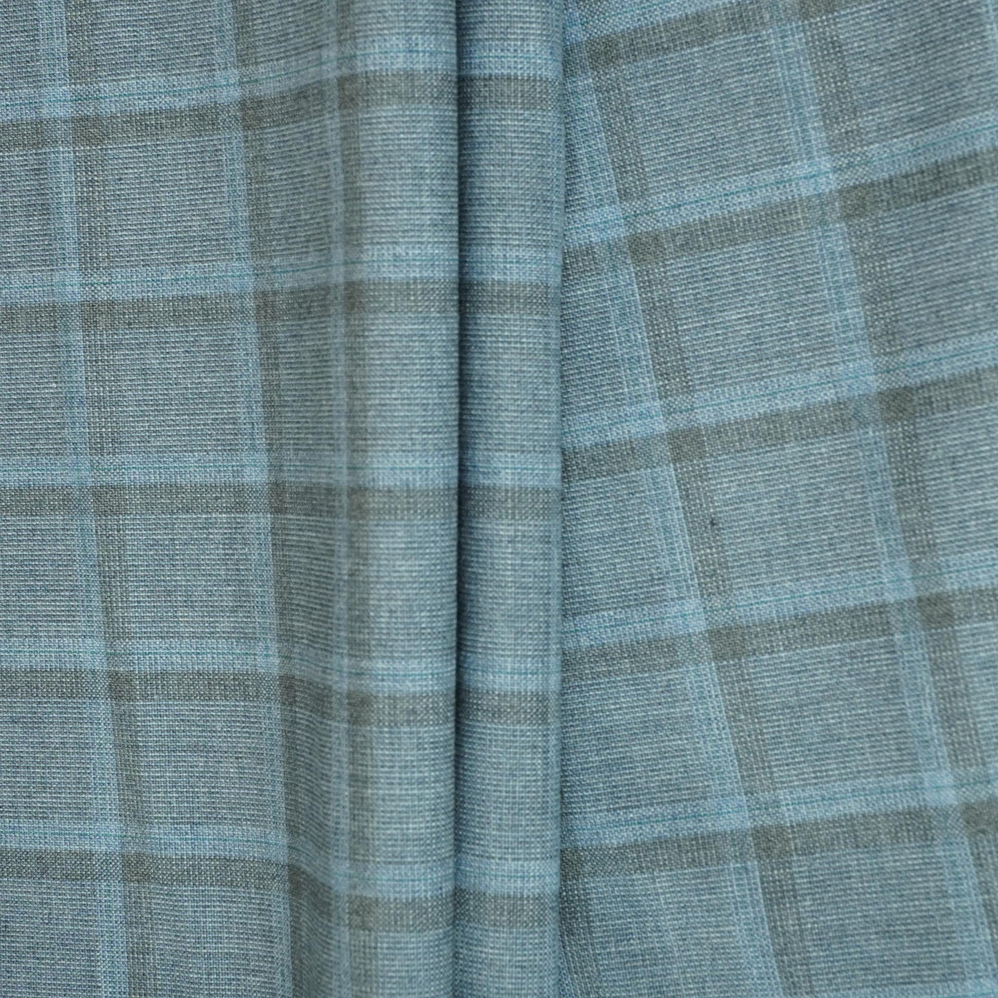 Light Blue Check Print Suiting Fabric MF-29410