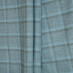 Light Blue Check Print Suiting Fabric MF-29410 - TradeUNO