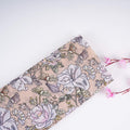 Light Tan floral thread embroidery Pure Cotton Chanderi Fabric VI-31008