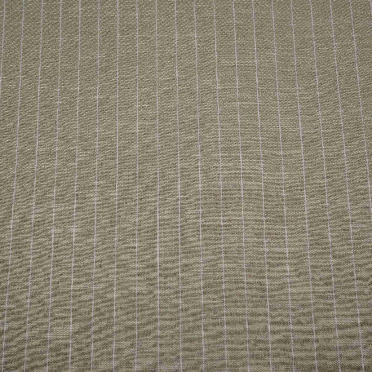 Olive & White Stripes Linen Fabric MF-34562