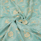 Teal Green 3D Embroidery Moss Crepe Fabric CF-30484