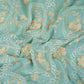 Teal Green 3D Embroidery Moss Crepe Fabric CF-30484