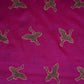 Magenta Parsi Embroidery Pure Tusser Silk Fabric CW-32561