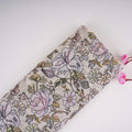 Ivory floral thread embroidery Pure Cotton Chanderi Fabric VI-31007
