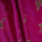 Magenta Parsi Embroidery Pure Tusser Silk Fabric CW-32561