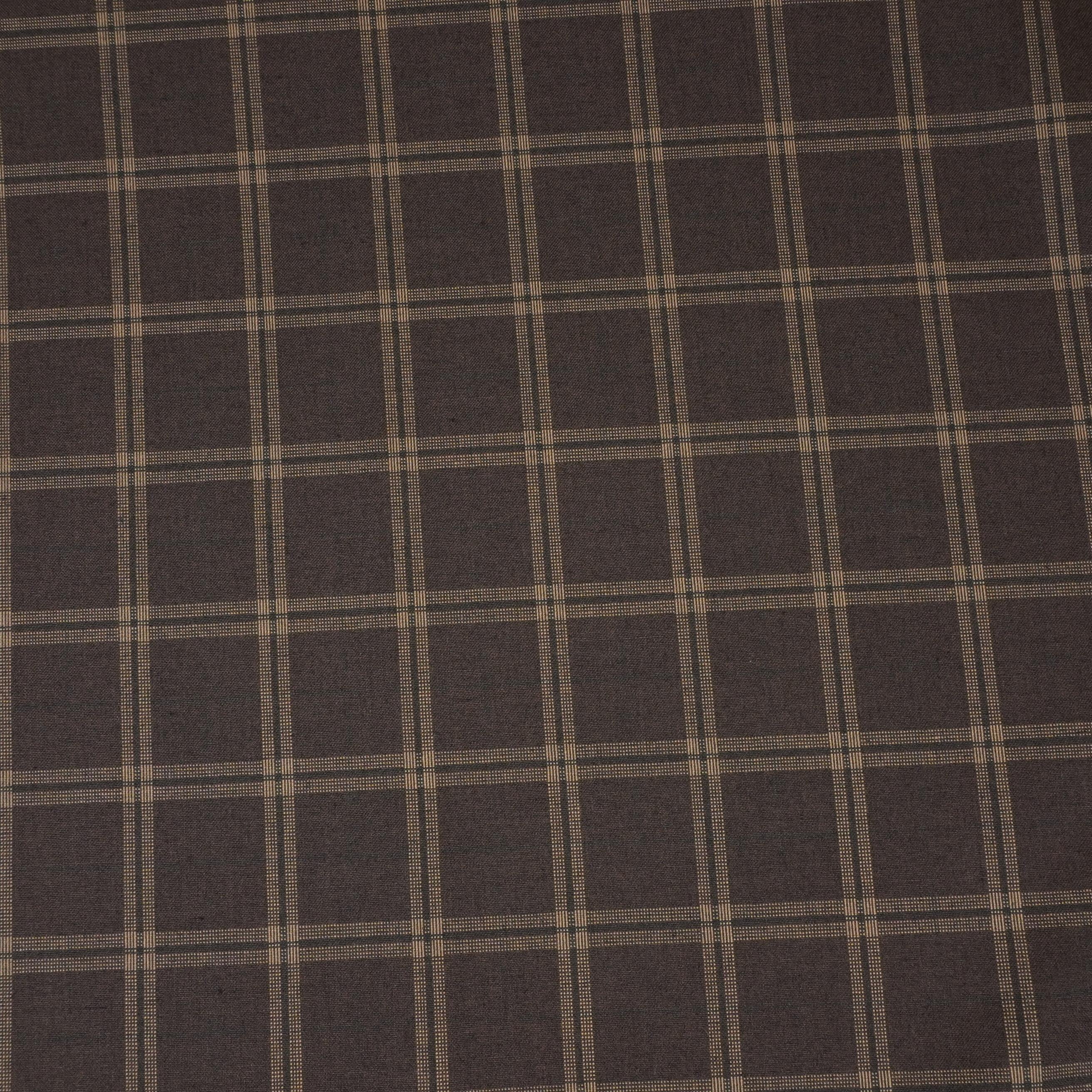 Brown Check Print Suiting Fabric MF-29413 - TradeUNO