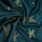 Dark Green Parsi Embroidery Pure Tusser Silk Fabric CW-32562