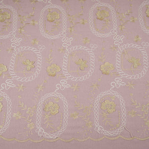 Pink 3D Embroidery Moss Crepe Fabric CF-30482 - TradeUNO