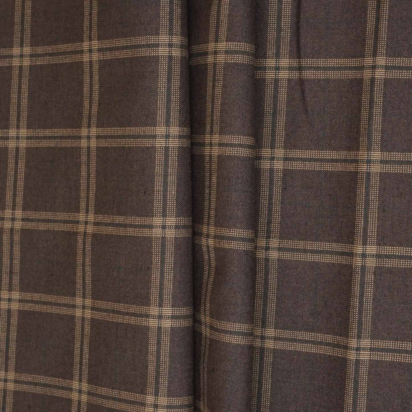 Brown Check Print Suiting Fabric MF-29413