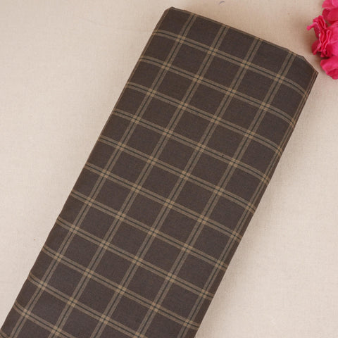 Brown Check Print Suiting Fabric MF-29413