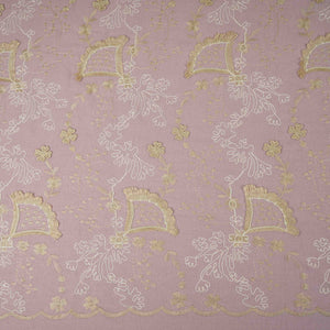 Pink 3D Floral Embroidery Moss Crepe Fabric CF-30481 - TradeUNO