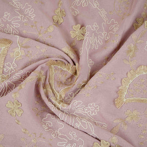 Pink 3D Floral Embroidery Moss Crepe Fabric CF-30481 - TradeUNO