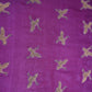 Purple Parsi Embroidery Pure Tusser Silk Fabric CW-32564