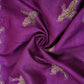 Purple Parsi Embroidery Pure Tusser Silk Fabric CW-32564