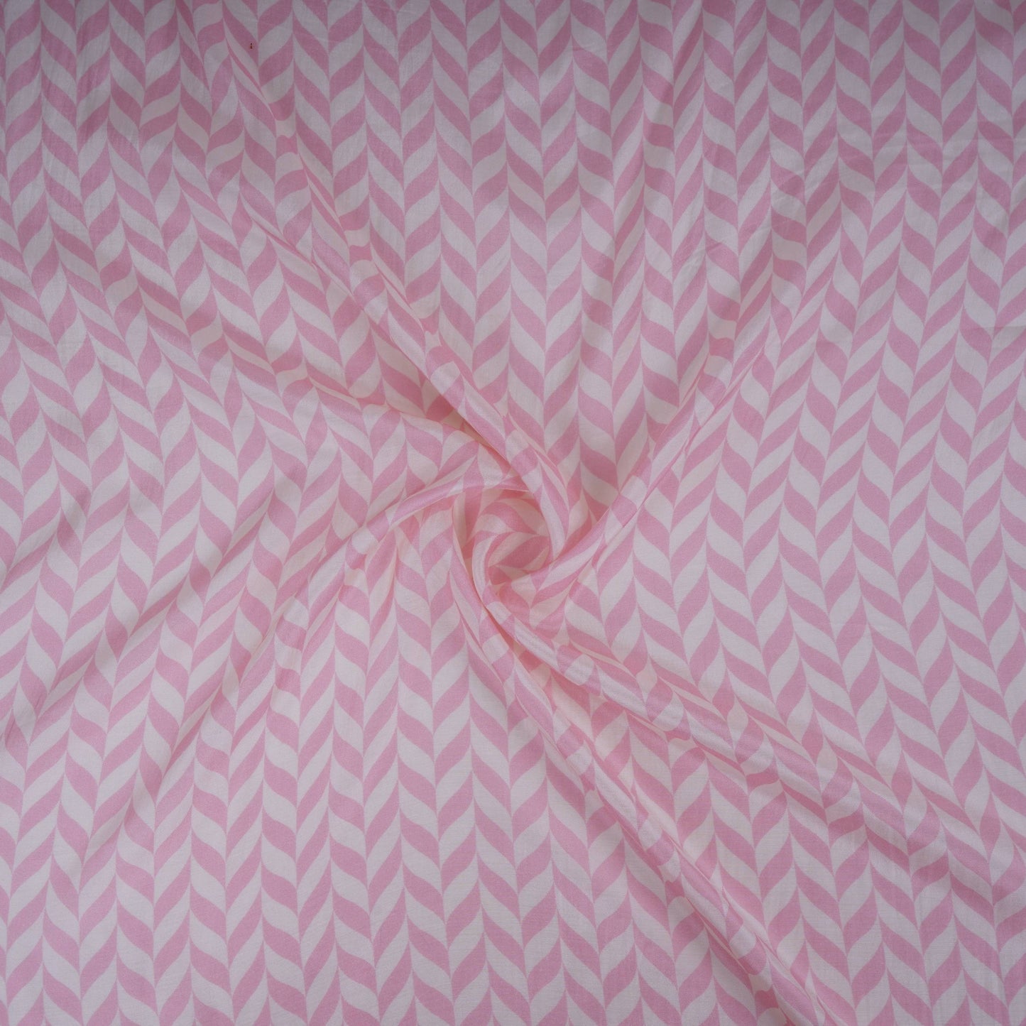Pink With Cream Abstract Print Muslin Fabric GTS-30935