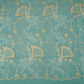 Teal Green 3D Floral Embroidery Moss Crepe Fabric CF-30483