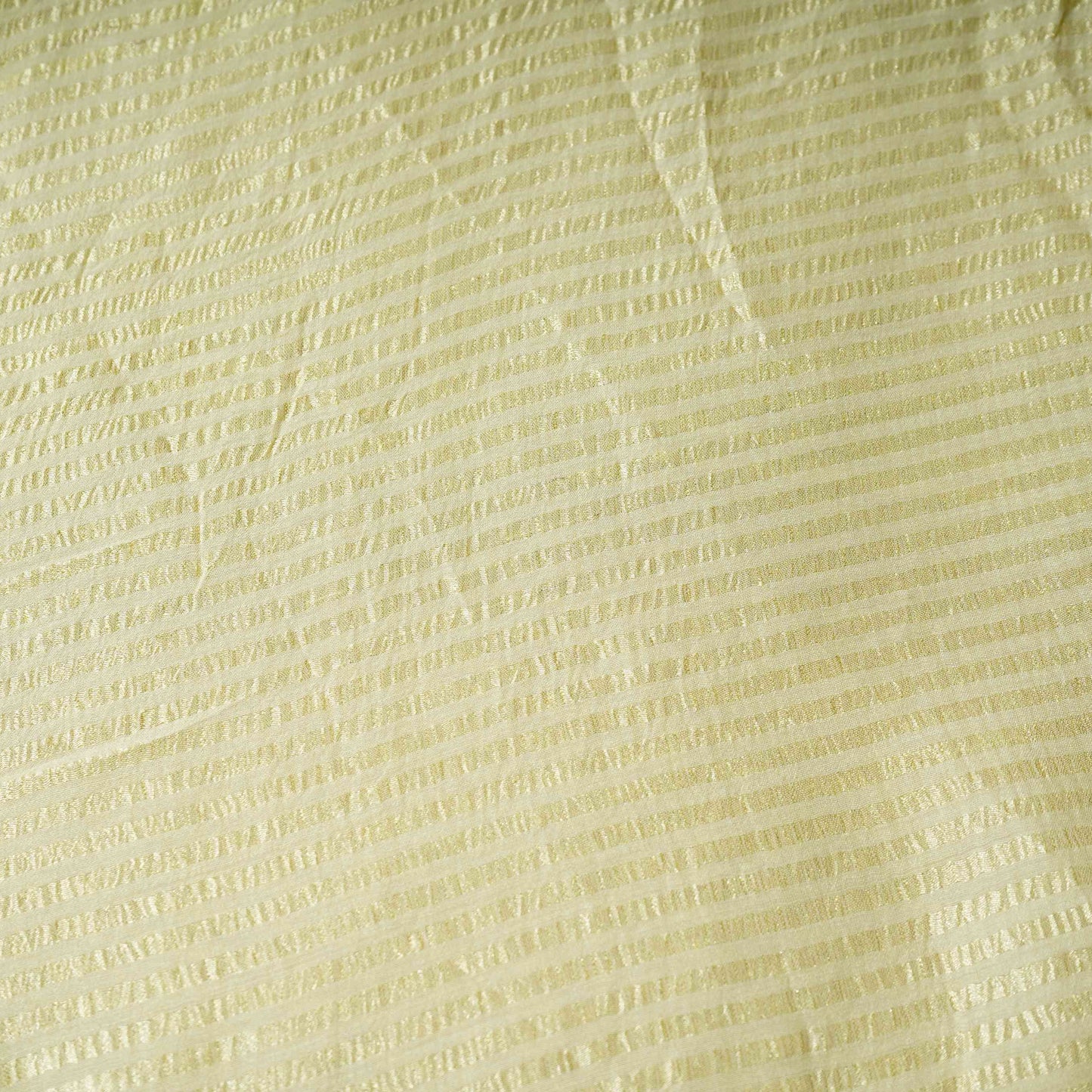 Golden Dyeable Zari Stripes Pure Munga Silk Fabric CW-32565