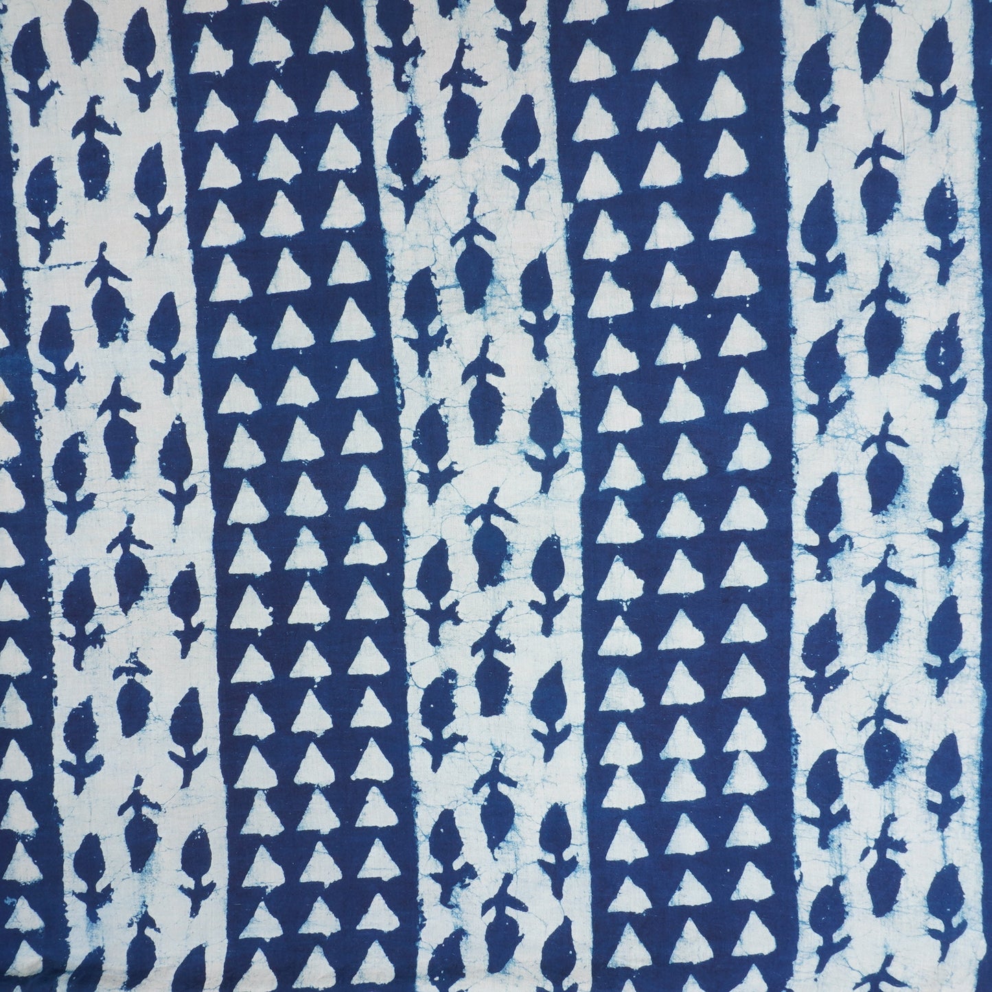 Indigo with White Dabu Print Cotton Fabric DH-29454