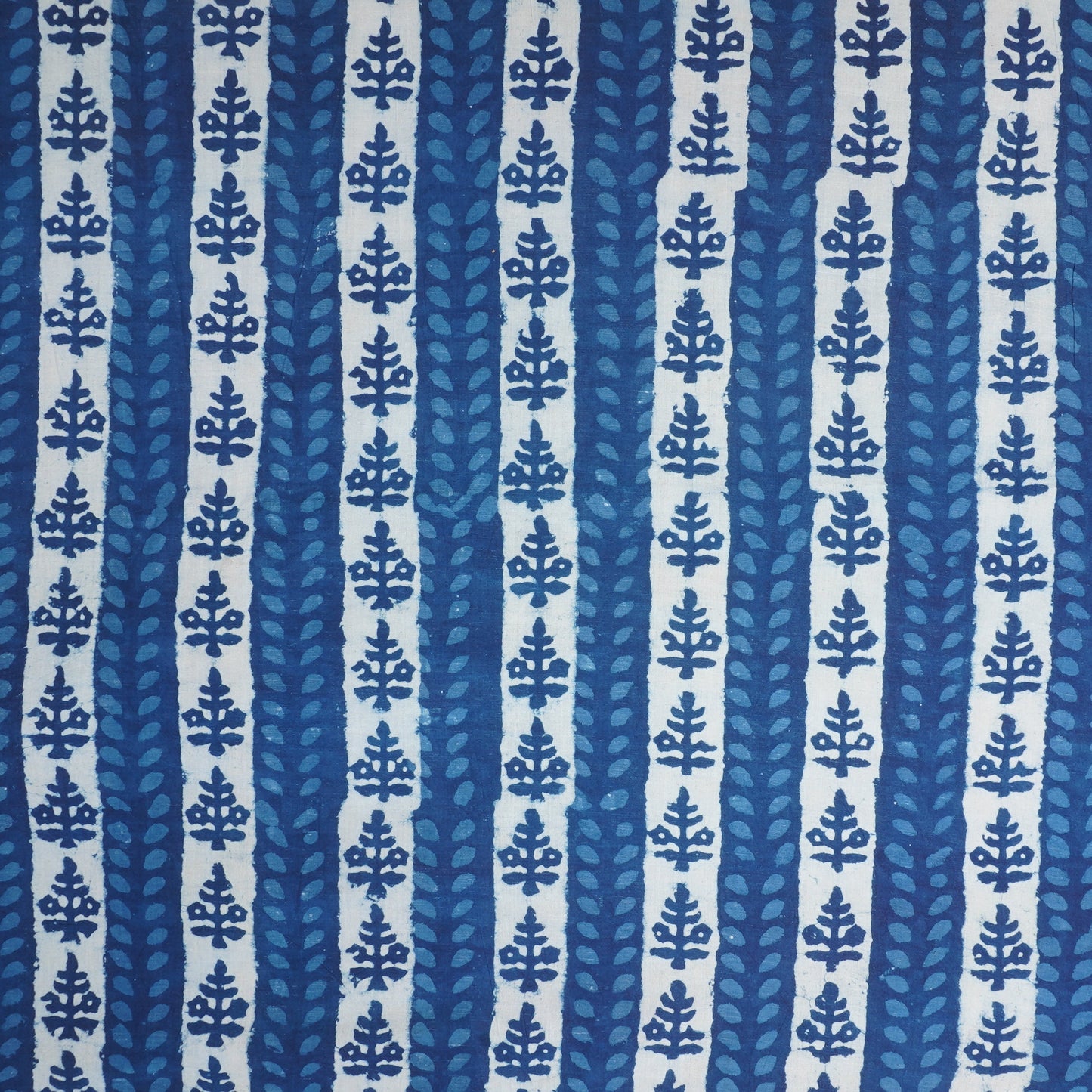 Indigo with White Dabu Print Cotton Fabric DH-29448