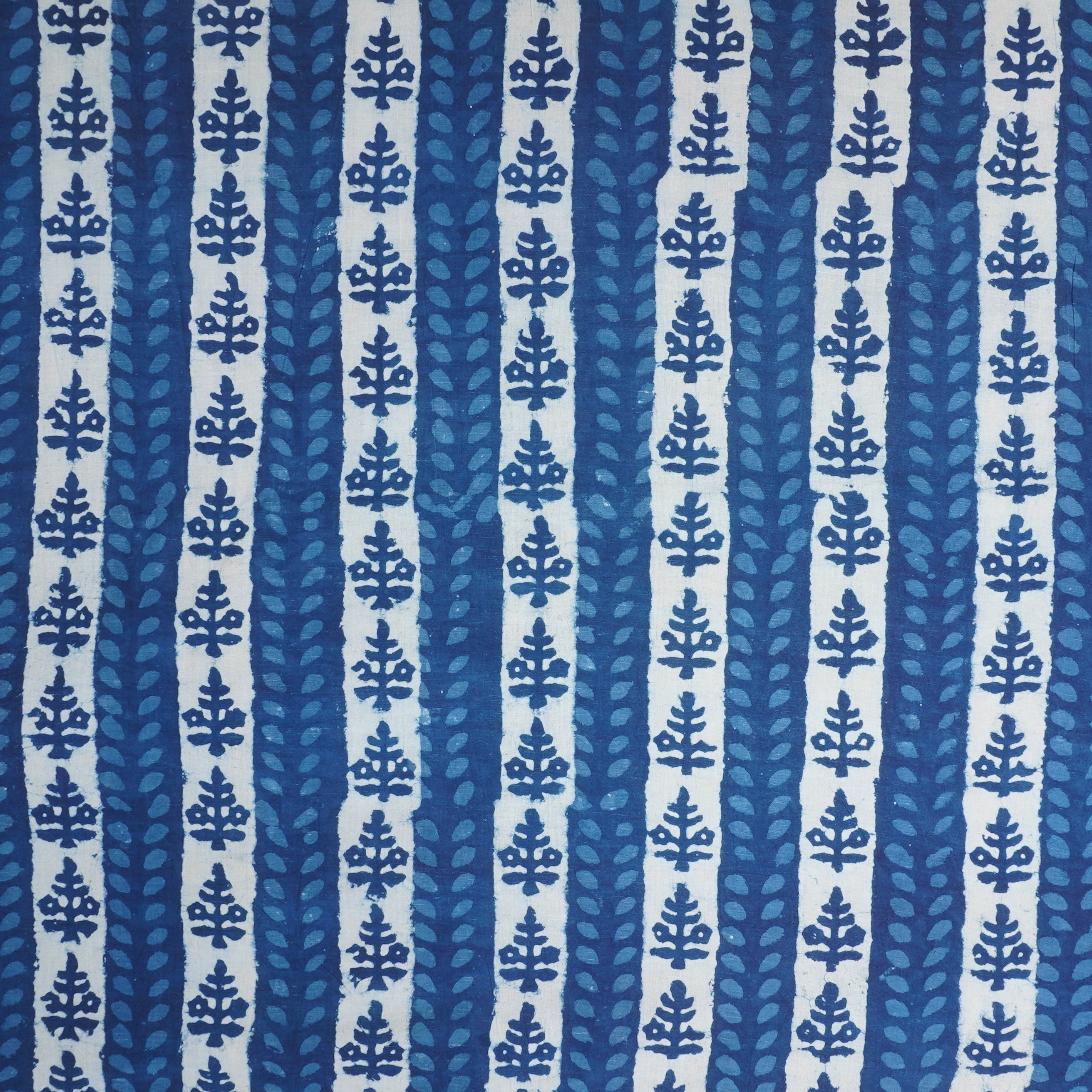 Indigo with White Dabu Print Cotton Fabric DH-29448 - TradeUNO