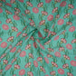 Sea Green Floral Print Muslin Fabric GTS-30945
