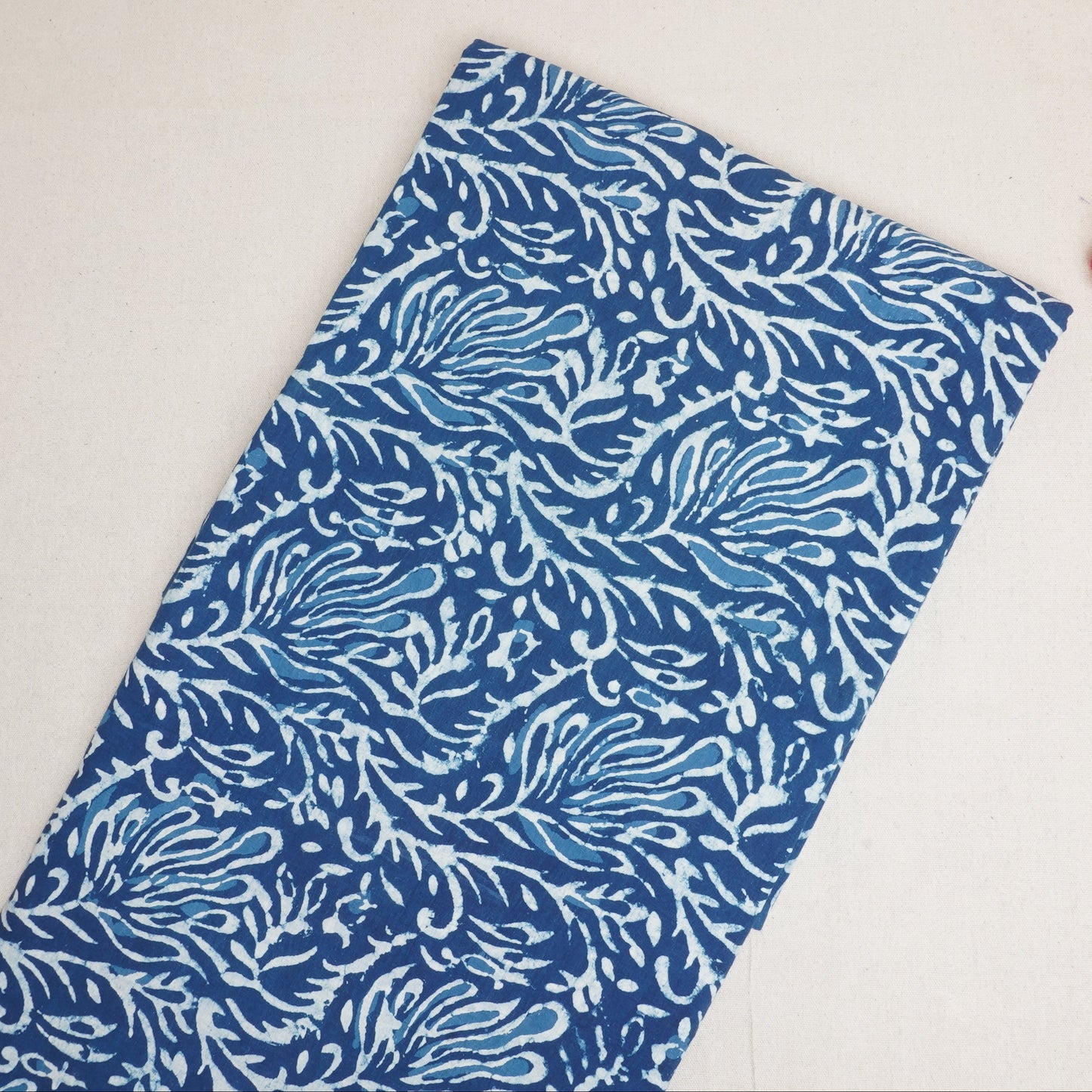 Indigo with White Dabu Print Cotton Fabric DH-29449