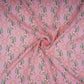 Pink Floral Print Muslin Fabric GTS-30947