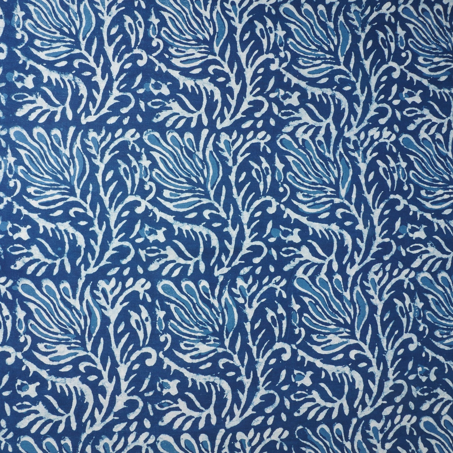 Indigo with White Dabu Print Cotton Fabric DH-29449