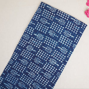 Indigo with White Dabu Print Cotton Fabric DH-29456 - TradeUNO