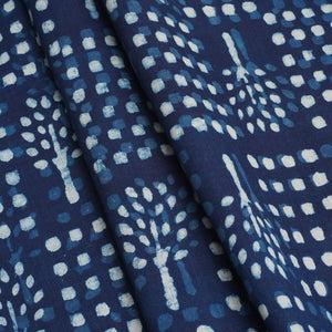 Indigo with White Dabu Print Cotton Fabric DH-29456 - TradeUNO