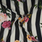 Black & Off White Stripes floral print Pure Georgette Fabric MTFG-31050