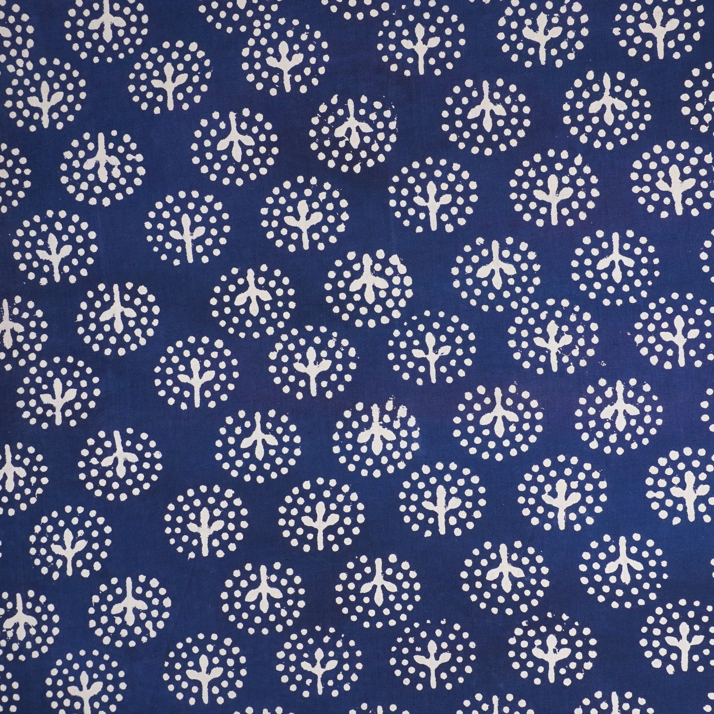 Indigo with White Dabu Print Cotton Fabric DH-29461