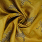 Golden Parsi Embroidery Pure Tusser Silk Fabric CW-32563