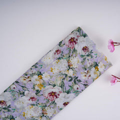 Lilac floral print Georgette Fabric GTS-31135