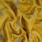 Golden Parsi Embroidery Pure Tusser Silk Fabric CW-32563
