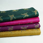 Dark Green Parsi Embroidery Pure Tusser Silk Fabric CW-32562