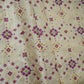 Beige Geometrical Embroidery Pure Tusser Silk Fabric CW-32573