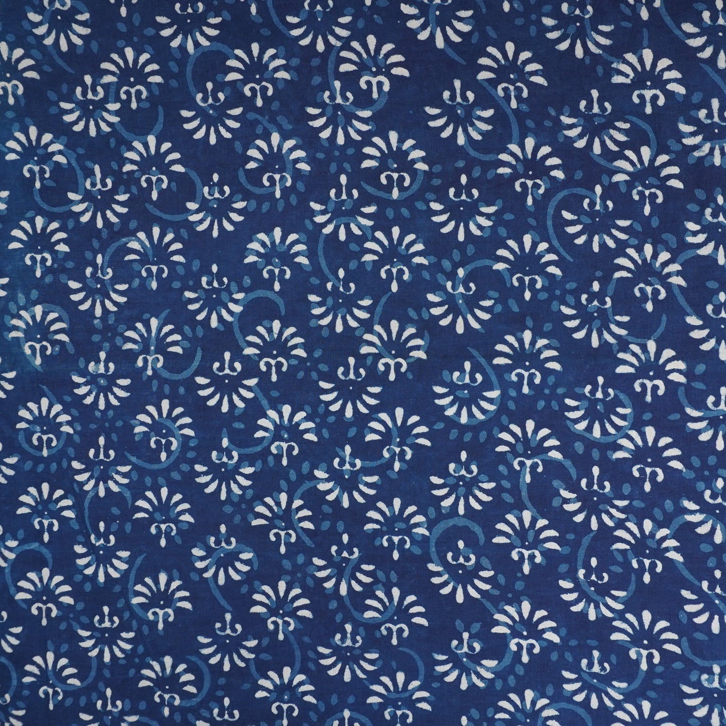 Indigo with White Dabu Print Cotton Fabric DH-29451