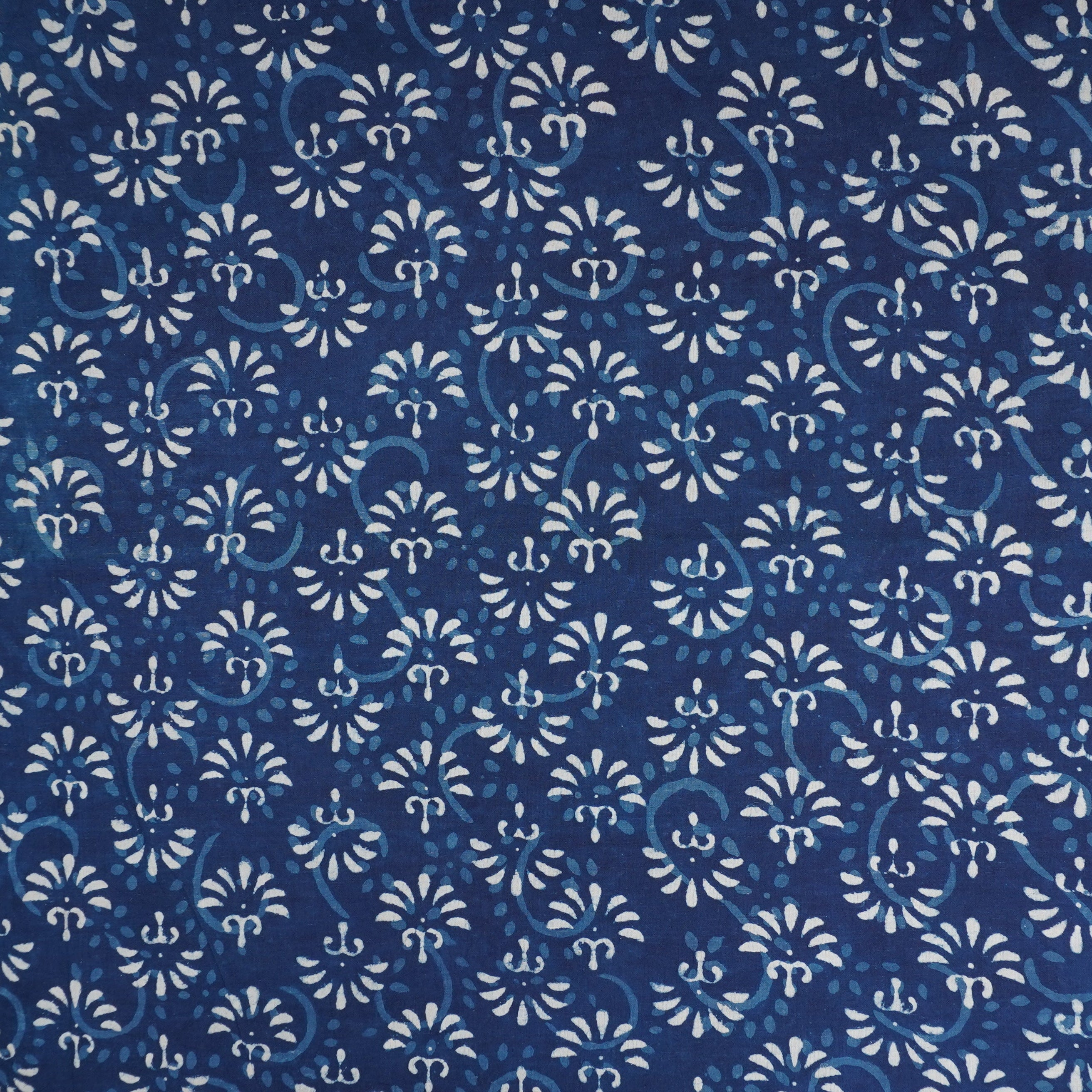 Indigo with White Dabu Print Cotton Fabric DH-29451 - TradeUNO