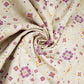 Beige Geometrical Embroidery Pure Tusser Silk Fabric CW-32573